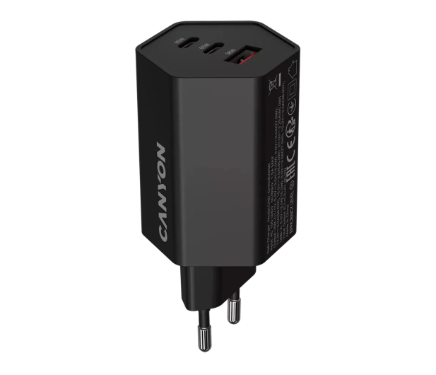 CANYON Ładowarka sieciowa HEXAGON 65 GaN 65W 2xPD 1xQC EU Czarna CND-CHAHEX65B - 1348440 - zdjęcie